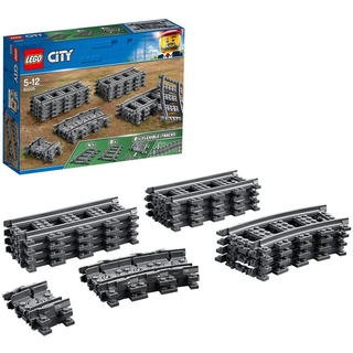 LEGO® Konstruktionsspielsteine Schienen (60205), LEGO® City, (20 St), Made in Europe grau