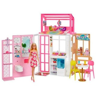 Mattel® Spielfigur Puppenhaus Mattel Barbie 2 Floors with Doll. Fully Furnished