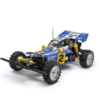 Tamiya 58710 1:10 RC Hotshot II Blockhead Motors - ferngesteuertes Auto, RC Fahrzeug, Modellbau, Bausatz zum Zusammenbauen, Hobby, Basteln, Hellblau