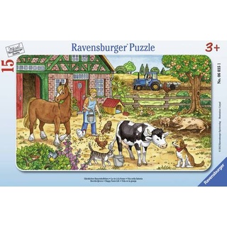 Ravensburger 06035 Rahmenpuzzle Glückliches Bauernhofleben 15 Teile 6035