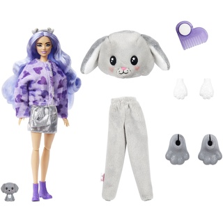 Barbie HHG21 - Cutie Reveal Puppe mit Hündchen-Plüschkostüm und 10 Überraschungen inklusive kleinem Haustier und Farbwechsel, Puppen Spielzeug für Kinder ab 3 Jahren