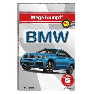 Piatnik Spielkarten 424915 Trumpf und Quartett, 32 Karten, MegaTrumpf BMW, Autos