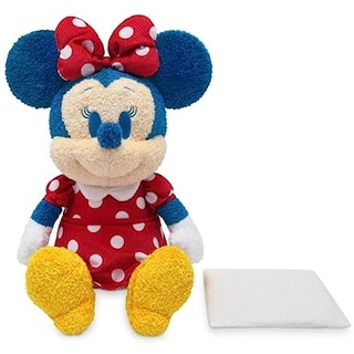 Disney Store Minnie Maus Offizielles beschwertes mittelgroßes Kuscheltier, 37 cm, Plüschtier im klassischen gepunkteten Kleid mit Stickereien und herausnehmbarem Gewicht, geeignet ab 0 Jahren