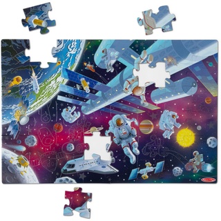 Melissa & Doug Weltraum-Bodenpuzzle aus Karton, das im Dunkeln leuchtet - 48 Teile, für Jungen und Mädchen ab 3 Jahren