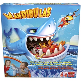 Mandibulas, Brettspiel. Das lustigste Angeln, Spiel für Kinder ab 4 Jahren. Rettet die Meerestiere, ohne dass der Hai Sie fangen. Nehmen Sie die Fische mit Ihrer Angelrute aus Ihrem Kiefer