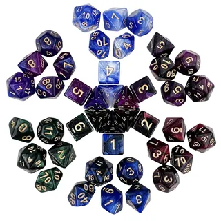 Maxentico Dnd Würfel Set, 6 x 7(42 Stück) Würfelset Dnd Dice Set, Dungeons and Dragons Würfel, Colored Polyedrische Würfel Set, Vielflächige Würfel Spiel Set, für Rollenspiele, Pathfinder, Brettspiele