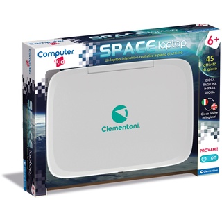 Clementoni 16426 Computer Kid Space Lernspiel, elektronisch, sprechend, Laptop, 5 Jahre, Technologie für Kinder, tragbar, Batterien im Lieferumfang enthalten, Single, Italienisch, medium