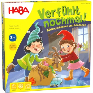 HABA 304508 – Verfühlt nochmal!, Fühlspiel für Kinder ab 3 Jahren, Lernspiel mit Holzteilen schult spielerisch die Feinmotorik, Neuauflage des Lernspiel-Klassikers