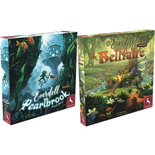 Pegasus Spiele 57604G Everdell: Pearlbrook, 2. Edition (deutsche Ausgabe) & 57602G Everdell: Bellfaire