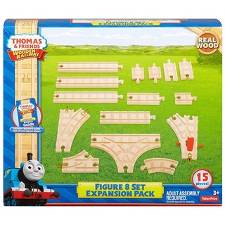 Mattel Y4088 - Fisher-Price, Thomas und Seine Freunde - Holz Erweiterungsschienen Set, aus 15 Schienenteilen