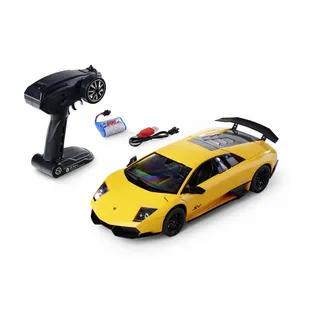 Carson 500404304 1:14 Lamborghini Murcielago SV 2.4G 100% RTR gelb - Ferngesteuertes Auto, LED-Beleuchtung, RC Auto, RC Fahrzeug, RC Auto 1:14, Ferngesteuertes Spielzeug