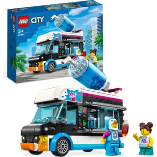 LEGO 60384 City Slush-Eiswagen Set, Sommer-Fahrzeug-Spielzeug mit Kinderspielfiguren, Konstruktionsspielzeug für Kinder ab 5 Jahren, Geschenk für... - Beige