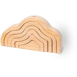 Ehrenkind® Wolke | nachhaltig und natürliches Massivholz | Stapelspielzeug nach Montessori Motorikspielzeug Natur