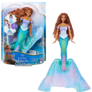 Mattel Disney Prinzessin Arielle Puppe, inspiriert vom Film The Little Mermaid, Verwandlung: Mensch-Meerjungfrau Spielzeug, beweglich, Disney Geschenke, Spielzeug ab 3 Jahre, HLX13