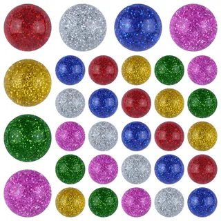 PartyPack Glitter Jump Ball Hüpfball - 24x - Kindergeburtstag Gastgeschenke Flummis Mitgebsel Kindergeburtstag Spiele, Give Aways, Mitbringsel, Adventskalender Inhalt oder Schultüten füllung.