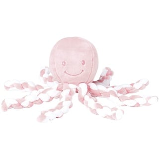 Nattou 878753 Lapidou Kuscheltier Oktopus, Für Neugeborene und Frühchen, 23 cm, Rosa, Hellrosa/Weiß, 1 Stück (1er Pack)