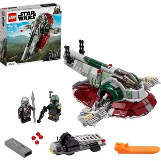 LEGO 75312 Star Wars Boba Fetts Starship, Weltraum-Spielzeug für Kinder ab 9 Jahren, Raumschiff-Modell aus The Mandalorian mit 2 Minifiguren, Gesc... - Grau/bordeaux/Grün