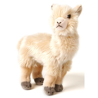 Uni-Toys - Alpaka beige, stehend - 23 cm (Höhe) - Plüsch-Lama - Plüschtier, Kuscheltier