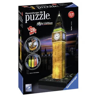 Ravensburger 3D-Puzzle 12588 - Big Ben bei Nacht [216 Teile] (Neu differenzbesteuert)