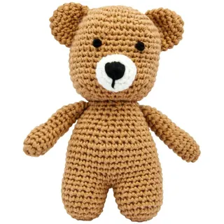 miniHeld Babypuppe Handgestrickter Bär gehäkelt aus Baumwolle Spielzeug 15 cm