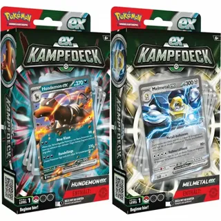 Amigo Pokemon EX-Kampfdeck Hundemon EX oder Melmetal EX