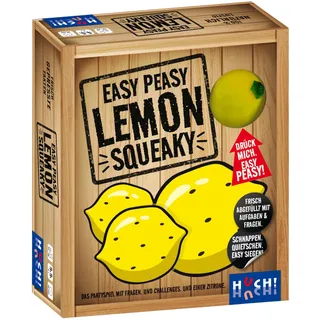 HUCH! | Easy Peasy Lemon Squeaky | Partyspiel und Quizspiel | Action garantiert | Kartenspiel & Gesellschaftsspiele | IQ Denkspiel | Für 4+ Spieler ab 12 Jahren