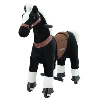 Sweety-Toys Reittier Sweety Toys 7318 Reittier Pferd BLACKY auf Rollen für 3 bis 6 Jahre -RIDING ANIMAL schwarz