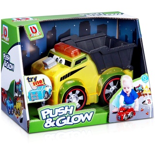 Bburago B16-89007 BB Junior Push & Glow Dump Light Up Vorschule Spielzeug Truck Fahrzeug, mehrere Farben