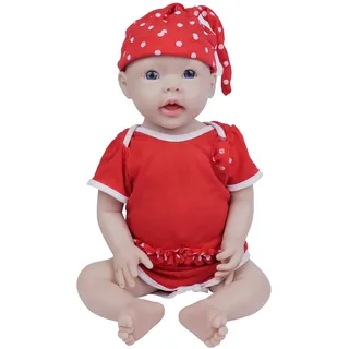 IVITA Ganzkörper Silikon Reborn Baby Puppe Neugeborenes Baby Puppe echte Baby Doll handgemachte Blaue Augen weiche Babypuppe Mädchen (WG1515-50cm-4028g-Mädchen)