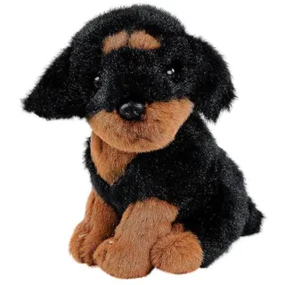 Teddys Rothenburg Kuscheltier Rottweiler klein 12 cm sitzend (Plüschhund Stoffhund Rotti) (Plüschhund Stoffhund Rotti)