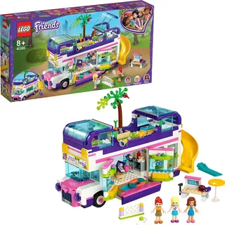 LEGO 41395 Friends Freundschaftsbus Set, Puppenhaus - Bus mit 3 Mini Puppen, Spielzeug ab 8 Jahren für Mädchen und Jungen - Beige