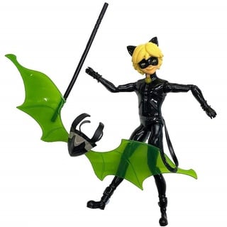 Bandai - Miraculous Ladybug - Mini-Puppe 12 cm - Cat Noir und Sein Zubehör - P50403