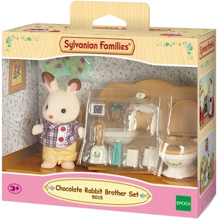 Sylvanian Families 5015 Schokoladenhasen Bruder mit Waschraum - Puppenhaus Spielset, Mehrfarben
