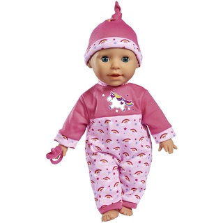 Simba 105140060 - Laura Kitzel Baby, Weichkörperpuppe mit Regenbogenstrampler, macht 25 Babylaute, 38cm, Babypuppe ab 2 Jahre