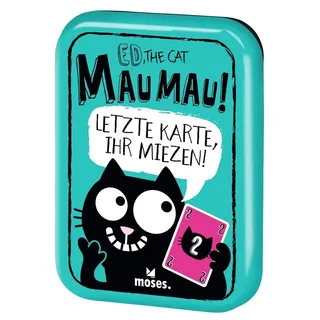 moses 90611 Ed, The Cat Mau, Klassiker ab 6 Jahren, verrücktes Kartenspiel für die ganze Familie, kompaktes Reisespiel für 2-6 Spieler, White