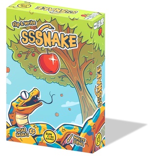 Suncoregames 231501 - Sssnake - Flip&Write (Deutsch/Französisch/Englisch), Familienspiel für 1-6 Spieler, ab 8 Jahren, Spieldauer 30-45 Minuten, Zeichnen, Schlangen, NetPositiv, Nachhaltig