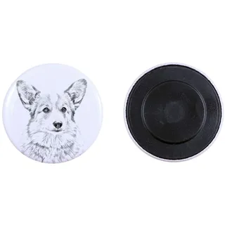 Pembroke Welsh Corgi Magnet mit einem Hundepfotenabdruck, außergewöhnlich leicht, starker Magnet, handgefertigtes Produkt der Marke Art-Dog