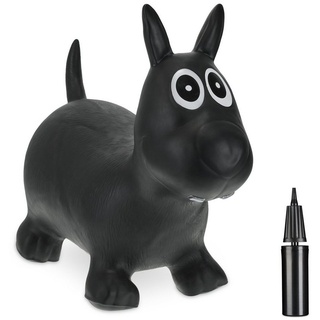 relaxdays Hüpftier Hüpftier Hund schwarz schwarz|weiß