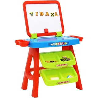 vidaXL 3-1 Staffelei Lernpult für Kinder Doppelseitig Kreidetafel Whiteboard Kindertafel Magnettafel Spieltafel Standtafel Zeichentisch