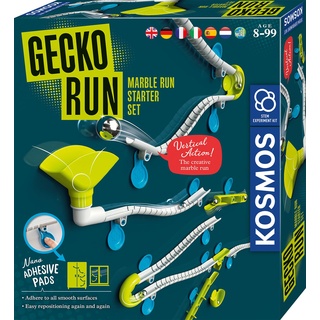 KOSMOS 617288 Gecko Run - Starter-Set, Starter Set, Erweiterbare Kugelbahn für Kinder, Vertikale Kugelbahn, Murmelbahn, Lernspielzeug und Konstruktionsspielzeug ab 8 Jahren, Mehrsprachig