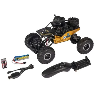 Carson 500404192 1:14 Movie App Crawlee 2.4G 100% RTR Gold, RC Crawler, Offroad geeignet, Geländewagen, Auto, ferngesteuertes Fahrzeug, inkl. Batterien und Fernsteuerung