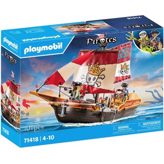 Playmobil® Konstruktions-Spielset Piratenschiff (71418), Pirates, (101 St), Made in Europe bunt