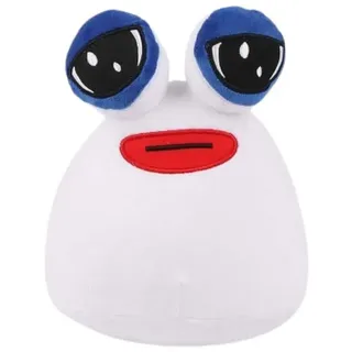 Wiztex Kuscheltier Pou Plüschtier - 23 cm Sad Pou Alien Stofftier Geschenk für Kinder weiß