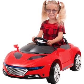 Actionbikes Motors Kinder Elektroauto Spyder A228 - Led Scheinwerfer - Fernbedienung - Weichgummiringreifen - Elektro Auto für Kinder ab 3 Jahre - Kinderauto (Rot)