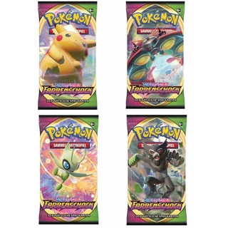 Farbenschock | 4 Booster Packs | Pokemon Sammelkarten | Kartenspiel