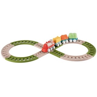 Chicco Spielzeugeisenbahn für Kinder, Umfangreiches Spielset, 18 Teile, Lokomotive, Waggons, Schienen, 2 Konfigurationen, Made in Italy, 80 Prozent Recycling-Kunststoff,Spielzeug für 18 Monate-3 Jahre