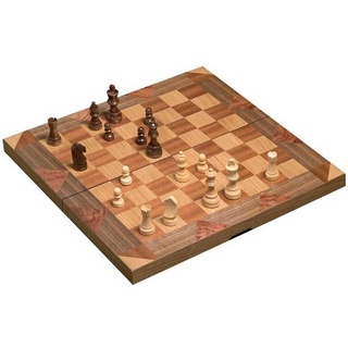Schach Backgammon Dame Set, Feld 43 mm, Brettspiel, für 2 Spieler, ab 6 Jahren