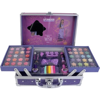 Lip Smacker Disney Wish Makeup Traincase, Disney Schminkkoffer für Kinder, 50+ Make-up Produkte für Gesicht, Lippen und Nägel, Inklusive Beautyzubehör für Haare und Make-up