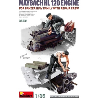 Mini art Maybach HL 120 Engine for Panzer III/IV Family w/Repair Crew