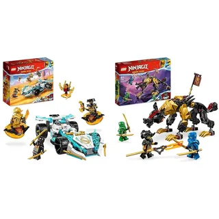 LEGO 71791 NINJAGO Zanes Drachenpower-Spinjitzu-Rennwagen & 71790 NINJAGO Jagdhund des kaiserlichen Drachenjägers